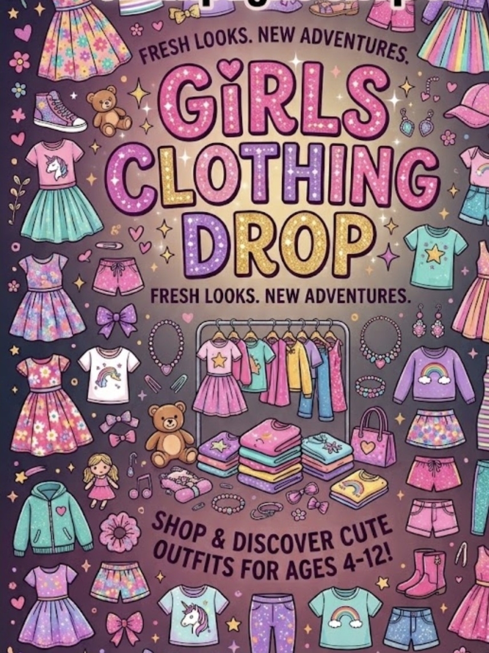 Girls Clothing Drop – Cute Multicolor Outfits for Kids.....Bundle & Save